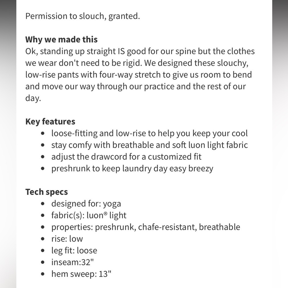 Lululemon Low Rider Pant Black - Picture 9 of 14